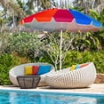 thumbnail image 3 of Gymax 8ft Beach Umbrella Outdoor Patio Garden w/ Carrying Bag Sand Anchor Rainbow, 3 of 9
