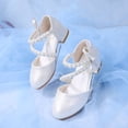 thumbnail image 4 of Girls Dress Shoes Mary Jane Flower Girl Low Heels Princess Shoes for Wedding Party, 4 of 8