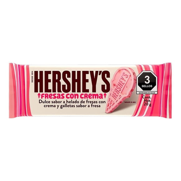 Dulce Hershey's sabor helado de fresas con crema 20 g