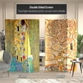 thumbnail image 2 of Oriental Furniture 6 ft. Tall Klimt 'The Kiss' Canvas Room Divider - 3 Panel, 2 of 7
