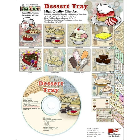 ScrapSMART Dessert Tray Clip-Art CD-ROM, Colorful Illustrations for Scrapbook, Craft, Sewing