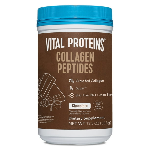 Vital Proteins Chocolate Collagen Peptides Powder, 13.5 oz, Protein Supplement - biotin vs. collagen