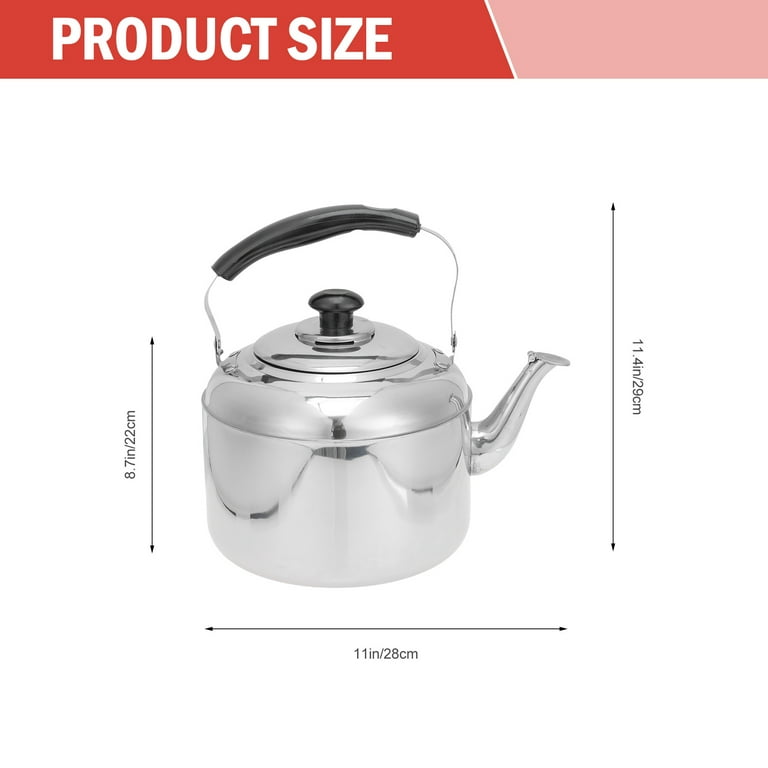 MegaChef 12-Cup Brushed Silver Stainless Steel Whistling Kettle 985114591M  - The Home Depot