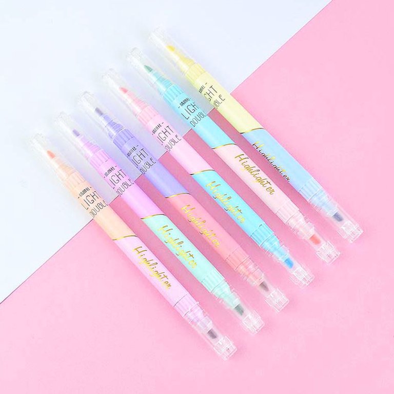 6PCS New Colorful Highlighter Pen Stationery Bright Marker Pens Writing Set