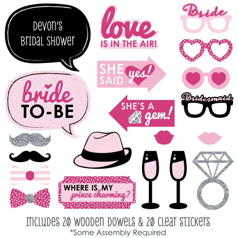 Big Dot Of Happiness Bride To Be Bachelorette Party Photo Booth Props Kit 20 Count Walmart 