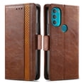thumbnail image 3 of Case for Motorola Moto G71 Cover Leather Wallet Folio Case Book Design Flip Magnetic Closure - Brown, 3 of 5