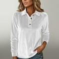 thumbnail image 2 of Womens Long Sleeve Shirts Velvet Button Down Stand Collar Polo Shirt Casual Velour Outfits Relaxed Fit Pullover Tops Office Daily Wear Fall Winter Outfits Fall Spring Daily Loungewear, 2 of 8