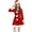 Red, variant on VNKIDY Women Outfits Santa Claus Fancy Dress Set Long Sleeve Red Velvet Dress With White Trims Matching Santa Hat Black Belt For Holiday Celebrations and Festive Gatherings Trendy Set