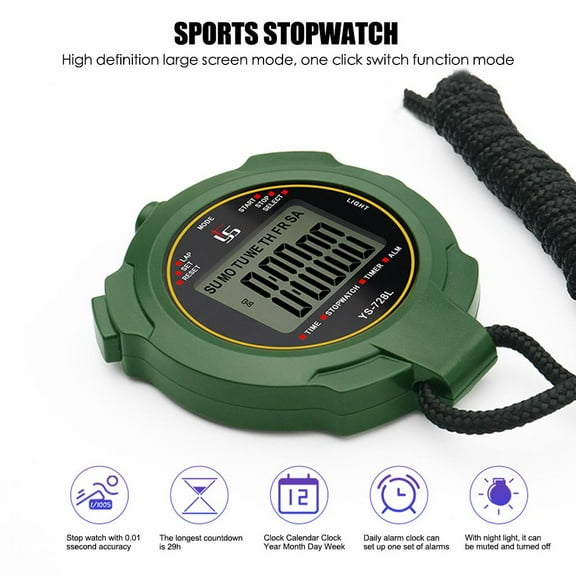 QHUDLV Sports Stopwatch Digital Handheld Sports Stopwatch e Night Light JF45 Code