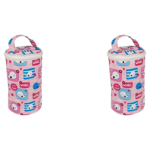 Billuyoard Fiambrera con aislamiento para conservación de comidas térmicas y frescura Fiambrera térmica Contenedor de cereales Contenedor de Ballena rosa 2 bolsa de aislamiento 2Conjunto