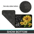 thumbnail image 2 of Black Sunflower Rugs and Mats Non Slip Kitchen Mat Set of 2 Anti Fatigue Kitchen Rug Set PVC Stain Resistant Washable Rug (17" x 47" + 17" x 30"), 2 of 7