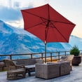 thumbnail image 4 of GVN 10 Feet Outdoor Patio Umbrella with Tilt Adjustment and Crank-Dark Red, Outdoor Table Umbrella, Outdoor Umbrella, Market Umbrella for Outdoor Patio Backyard Garden Lawn Sun Shade, 4 of 12