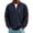 Navy-Tops, variant on Men's Corduroy Stand Collar Half Zip Elbow Patch Ribbed Long Sleeve Casual Pullover Shirts Autumn Winter City Street Daily Layer TopsM
