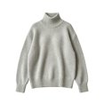 thumbnail image 2 of Girls Turtleneck Sweaters Pullover Kids Toddlers Cable Knit Warm Long Sleeve Winter Top, Sizes 11-16 Years Grey, Size 180, 2 of 5