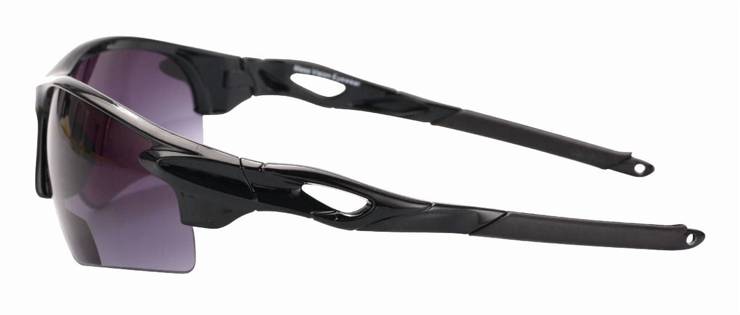 "The Allstars" 3 Pair Assortment of Bifocal Sport Wrap Reading Sunglasses for Men and Women - Black/Black - 2.50