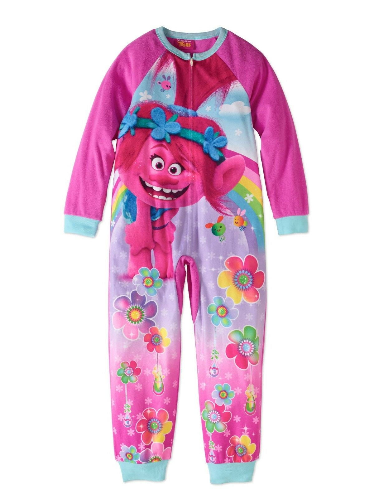 DreamWorks Trolls Long Sleeve Blanket Sleeper Pajama Girl Size 6/6X