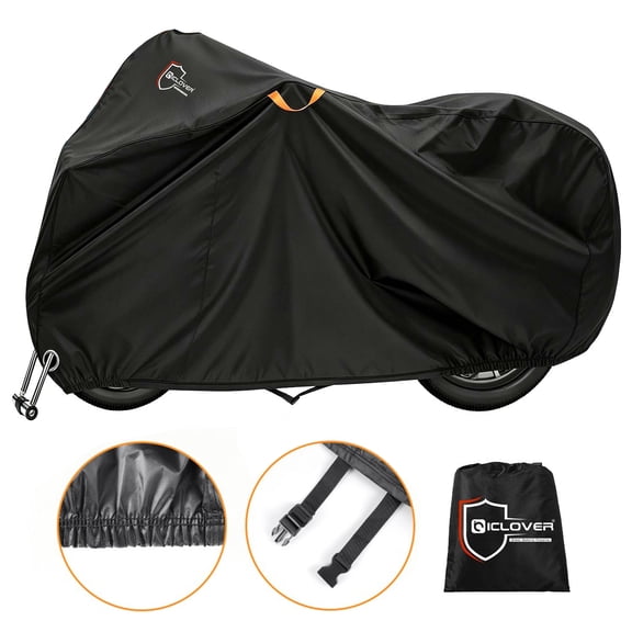 HOMEYA Bike Cover Waterproof Outdoor for 1 Bicycle, 420D Bike Storage Rain Sun UV Dust Wind Protection with Lock Hole - Fits Electric, Mountain, Road Bikes