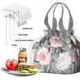 thumbnail image 4 of Pioneer Flower Floral Print Pattern Drawstring Lunch Bag Women - Drawstring Lunch Bag Insulated for Work Office - Stain-Resistant Large Lunchbags for Women with Multi-Pockets, 4 of 6