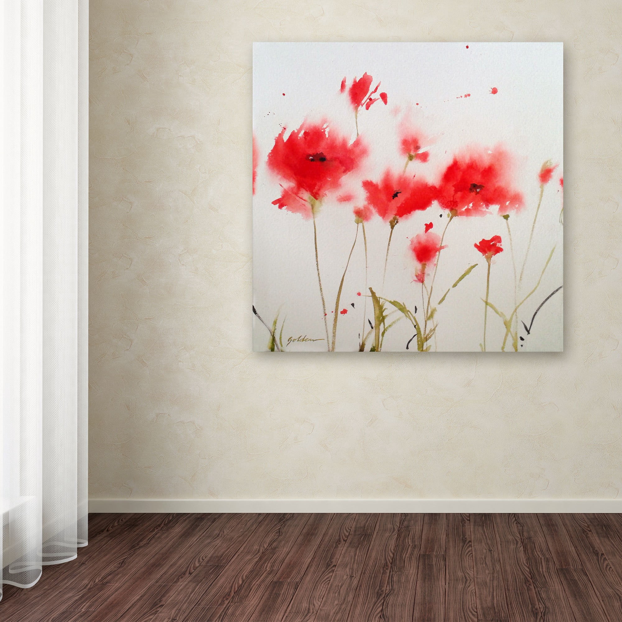 Trademark Fine Art "A Poppy Moment" Canvas Art by Sheila Golden