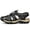 black, variant on Men's Closed-Toe Hiking Sandals, Adjustable Brown Leather Outdoor Shoes