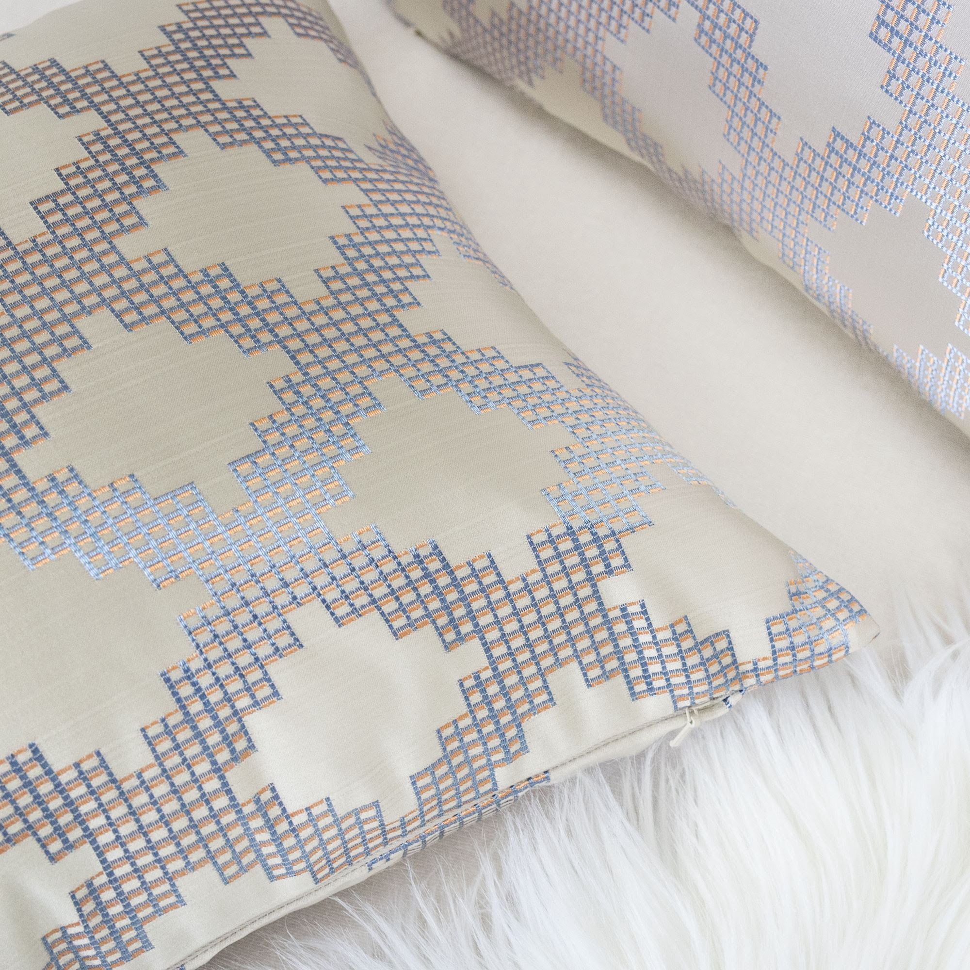 Emelyn Silver Geometric Polyester 20 in. x 20 in. Throw Pillow