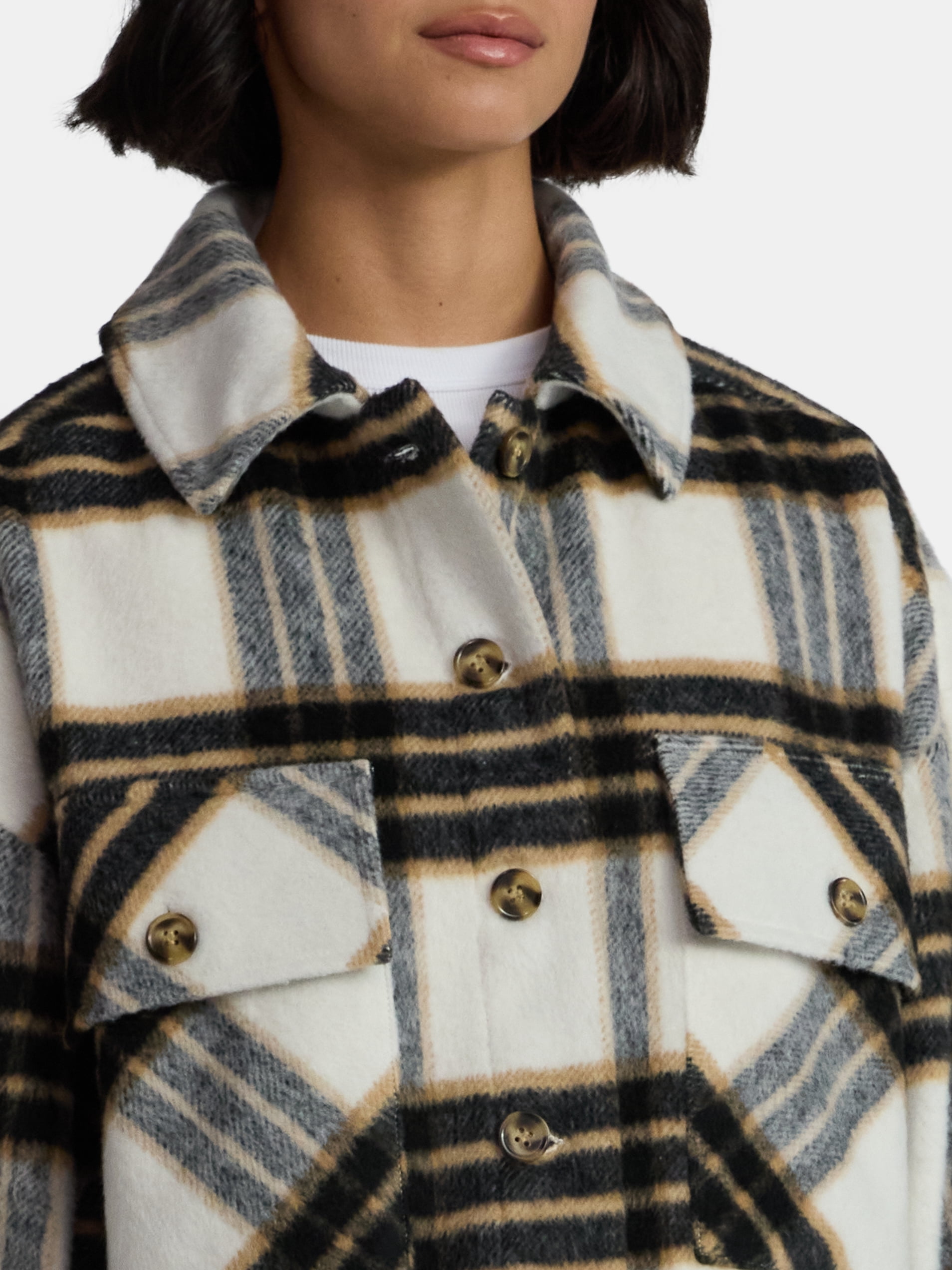 Madden NYC Women’s Plaid Jacket, Midweight, Sizes XXS-XXL