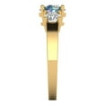 thumbnail image 3 of 1.5 ct Round Cut Blue Moissanite Three-Stone Engagement Ring for Women in 18K Yellow Gold, 3 of 5