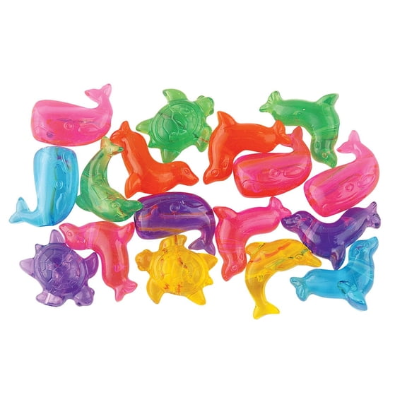 The Beadery - 25mm Marine Life Beads, Jelly Multi - 1/4 lb - 1254SV262