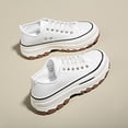 thumbnail image 2 of Women Platform Canvas Sneakers Lace Up Casual Thick Sole Casual Shoes, 2 of 6