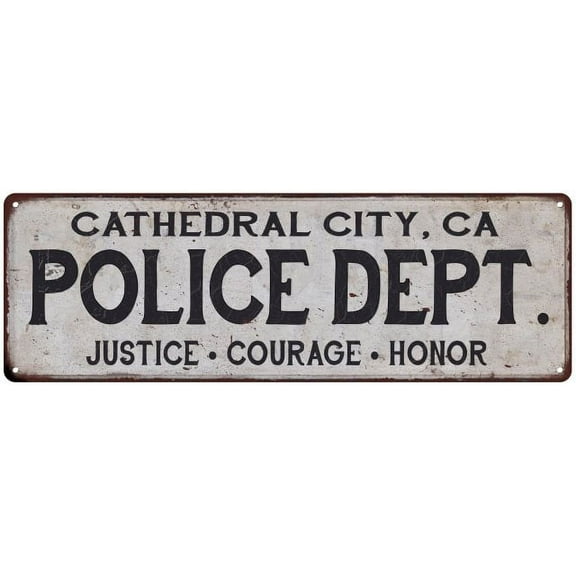 CATHEDRAL CITY, CA POLICE DEPT. Home Decor Metal Sign Gift 6x18 106180012690