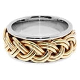thumbnail image 2 of 14k Two-Tone Gold 10MM Double Strand Braided Design Wedding Band Comfort fit Size 15.5, 2 of 2
