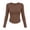 Brown, variant on Womens Long Sleeve Shirts Fitted Going Out Tops Basic Tee Casual Work Clothes Trendy Fall Outfits