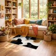 thumbnail image 2 of ODIKA 3'x5' Ultra-Soft Throw Mat, Tan Brown Accent Abstract Design Contemporary Marbled Swirl with Fluid Motion Washable, Bare feet friendly, Easy Care Indoor rug for Bedside, Vanity, 2 of 7