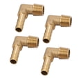 thumbnail image 2 of 4 piezas de conector de púas de cola de manguera de codo de rosca macho de latón G1/4 8 mm, 2 of 7
