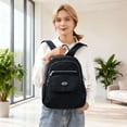 thumbnail image 6 of BadPiggies Nylon Backpack for Women & Men, Waterproof Small Daypack Purse Multi-Pockets Versatile Travel Bag - Black, 6 of 10
