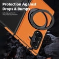 thumbnail image 6 of ELEHOLD Leather Case for Samsung Galaxy Z Fold 7,Strong Magnetic Compatible with Mag Safe 360 Rotation Ring Kickstand Function Anti-Scratches Protective Case for Samsung Galaxy Z Fold 7,Orange, 6 of 7
