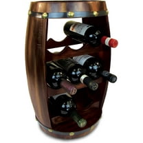 CoTa Global Alexander Wooden Barrel Wine Rack - 8 Bottles Wine Storage Rack, Free Standing Wooden Wine Rack, Liquor Bar Wine Wine Bottle Rack, Rustic Wine Bottle Holder, Wall Mounted Wine Rack