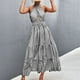 thumbnail image 3 of Vestido Maxi De Verano Para Mujer, Sin Mangas, Elegante, Cruzado, Con Cuello Halter, Sin Espalda, Para Fiestas De Graduación ANGGREK Tela escocesa negra M, 3 of 6