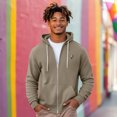 thumbnail image 3 of Dalix Lightning Bolt Glow in the Dark Embroidered Zip Hoodie Fleece Long Sleeve Pocket Warm Soft Mens in Heather Stone M Medium, 3 of 5