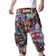 thumbnail image 1 of Pantalones bombachos de cintura media con estampado retro para hombre, informales, a la moda, de algodón, 1 of 9