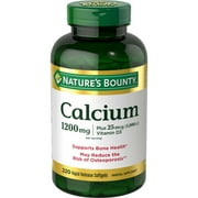 Nature’s Bounty Calcium Supplement + Vitamin D3 , 1200mg, 220 Softgels