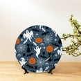 thumbnail image 6 of Zufioo Halloween Print Bone China Decorative Plate, Ceramic Dinner Plate with Stand Ceramic Decoration Homewares-6in, 6 of 6