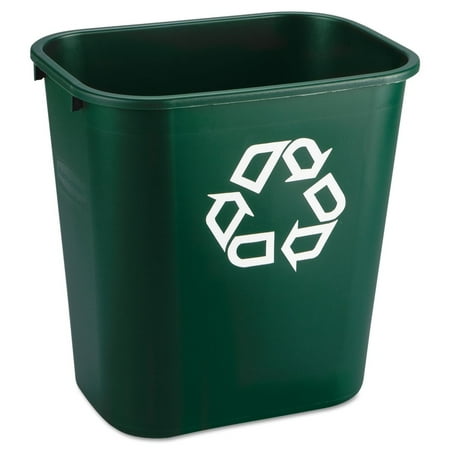 

Rubbermaid Deskside Paper Recycling Container Rectangular Plastic 7 Gal Green - RCP295606GREEA
