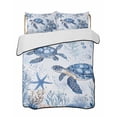 thumbnail image 2 of Summer Beach Coastal Twin Size Down Alternative Comforter, Lightweight Comforter Quilt Bedding Set with Pillow Shams Sea Turtle Coral Nautical All Seasons Bed Comforter Duvet Insert 68"x86", 2 of 7