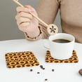 thumbnail image 3 of Disketp Chocolate Plaid Sunflower Funny Coasters,6 Pcs Leather Coasters with Holder, Perfect Housewarming Hostess Gifts,Protect Furniture from Water Marks Scratch and Damage, 3 of 5
