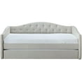 thumbnail image 3 of DG Casa Sarnia Diamond Tufted Twin Daybed - Upholstered Trundle Bed with Wooden Slats - Beige Fabric, 3 of 4