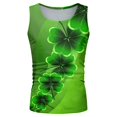 thumbnail image 4 of VBARHMQRT Pajama Shorts Men Funny Mens St. Pat's Day Casual Printed Round Neck Pullover Vest Drawstring Shorts Set Two Piece Set, 4 of 6