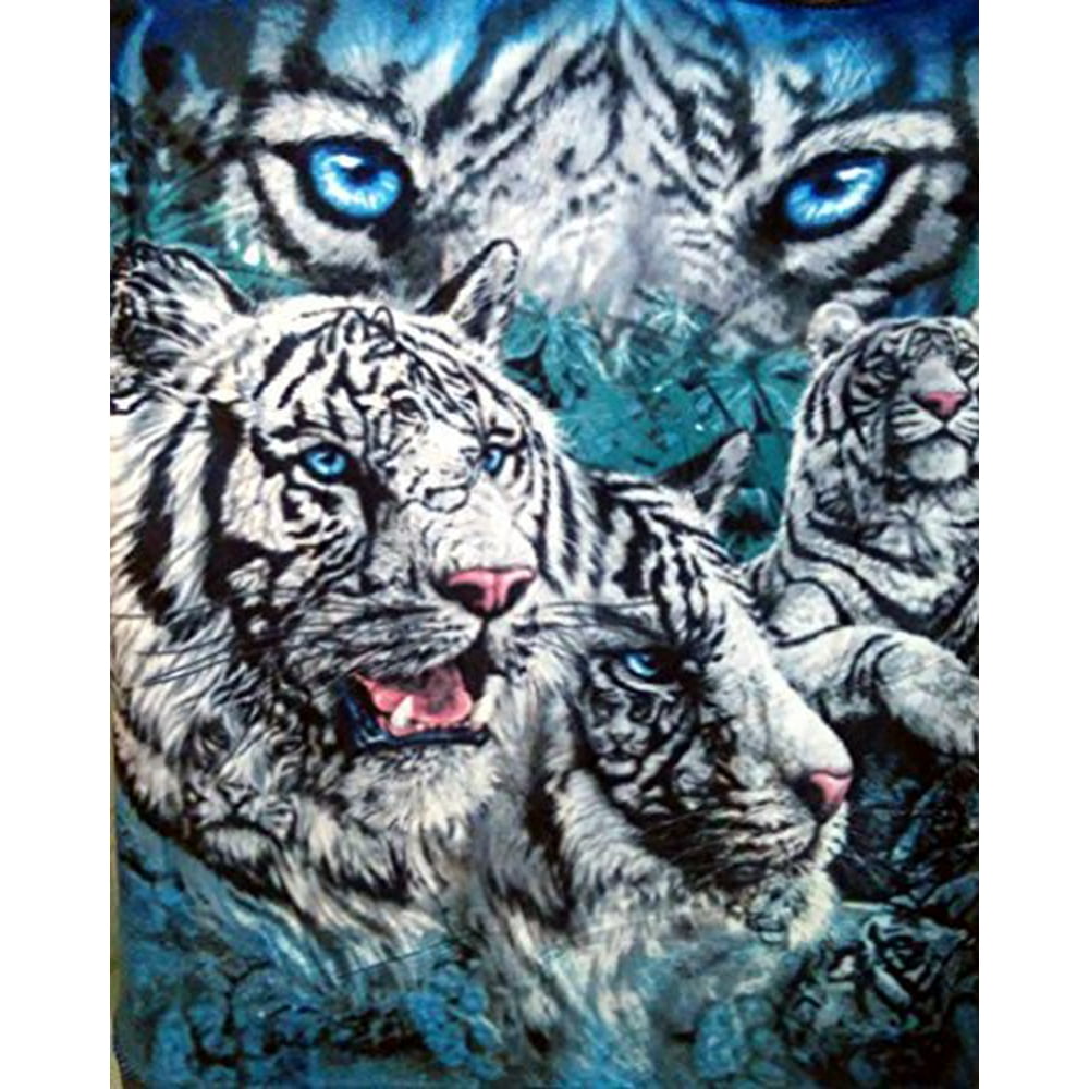 9 White Tigers Throw Blanket - Decorative Fleece Blanket - Walmart.com - Walmart.com