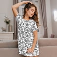 thumbnail image 3 of Naloa Hand Drawn Snake Print Women Nightgowns,Womens Loungewear,Short Sleeve Sleepwear,Comfy Ladies Nightdress, 3 of 6
