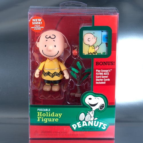 Peanuts Christmas Charlie Brown With Pathetic Tree Mid Scale Action Figure - Walmart.com